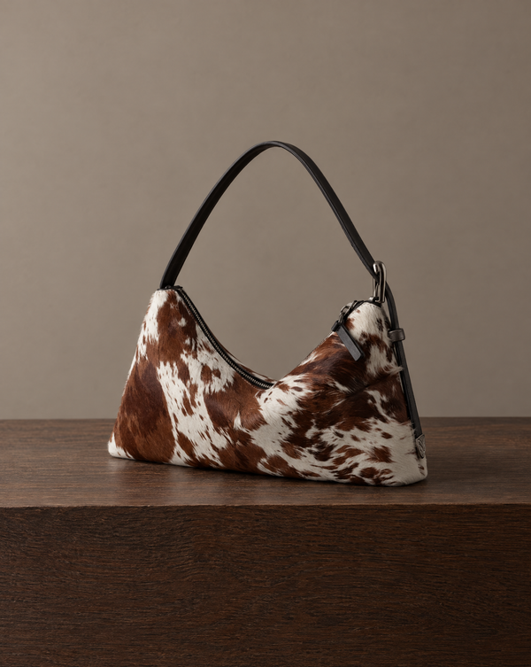 SIENNA FUR COW PRINT BAG