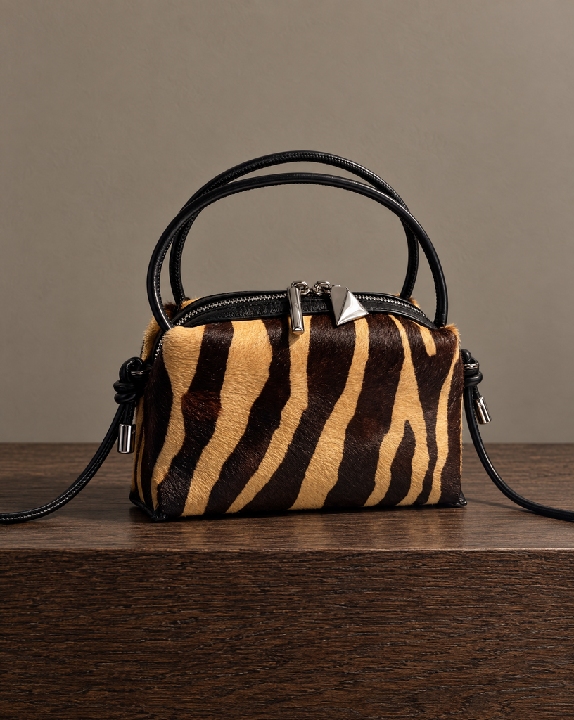 JASMINE REAL FUR ZEBRA PRINT BAG
