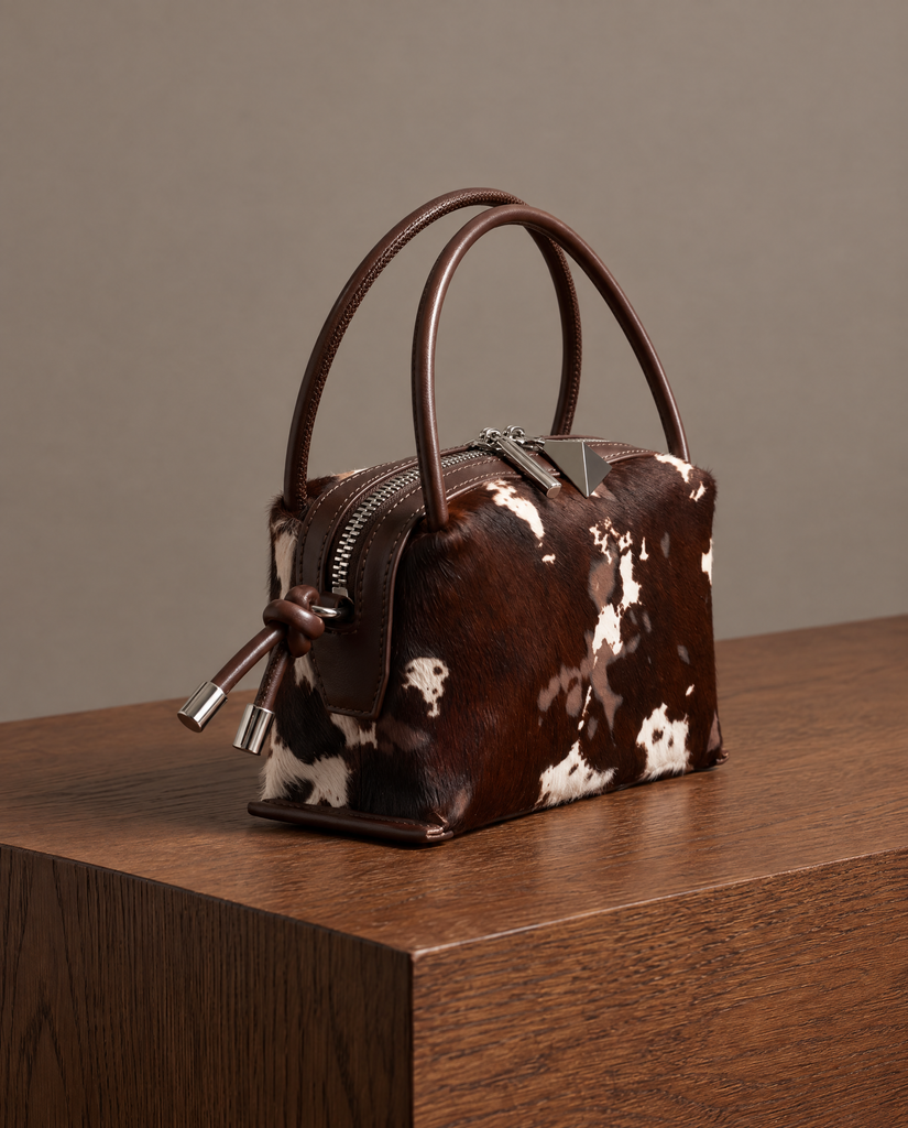 TAYLOR REAL FUR COW PRINT BAG