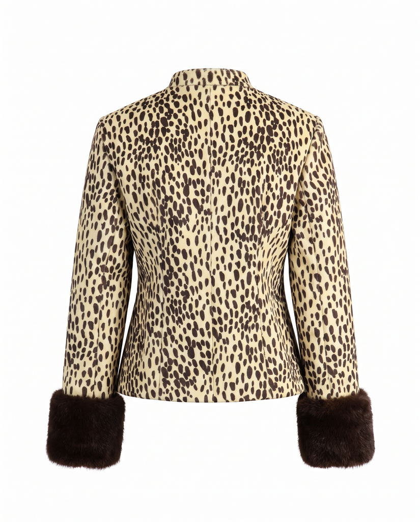 SORELLA FAUX FUR CUFF LEOPARD JACKET
