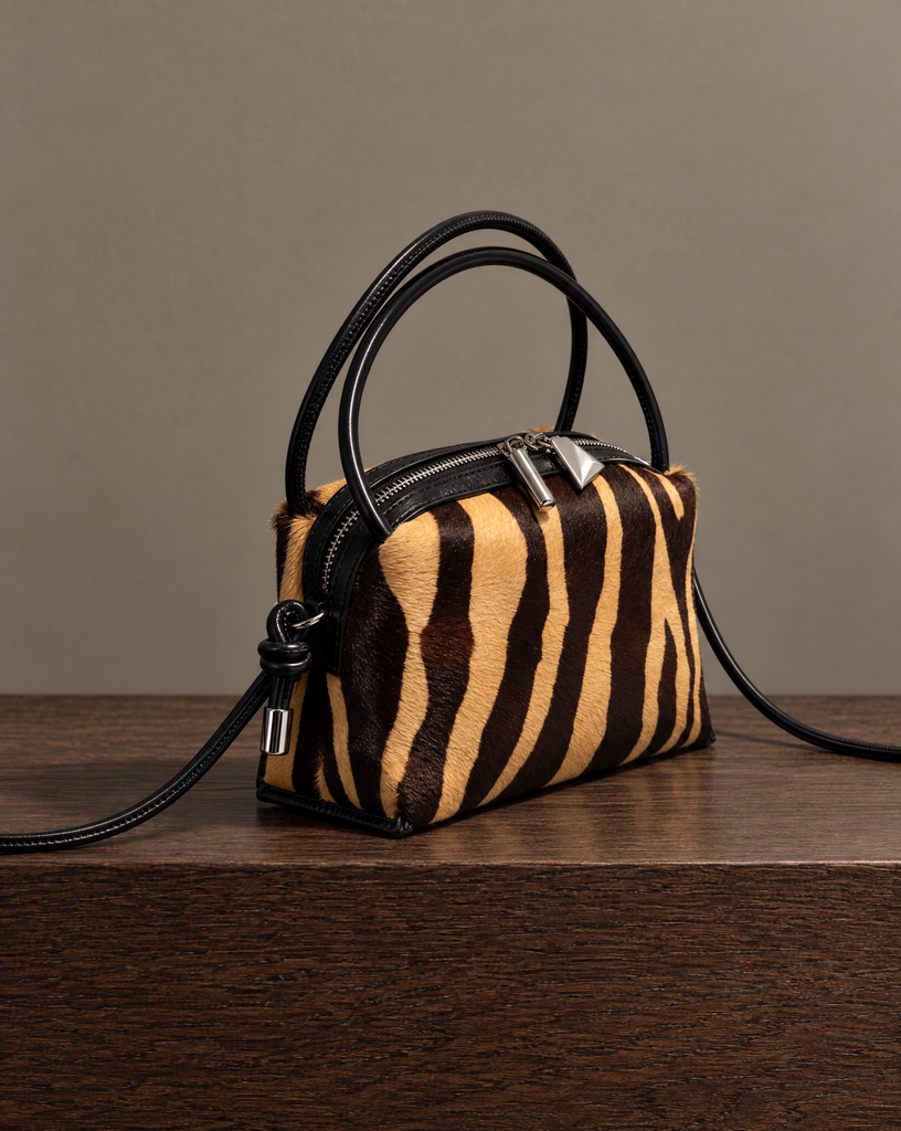 JASMINE REAL FUR ZEBRA PRINT BAG