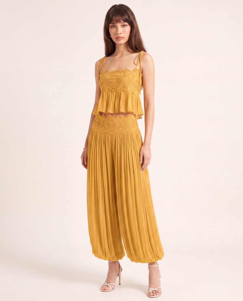 BELLA LUNA LACE TOP & BALLOON PANT SET
