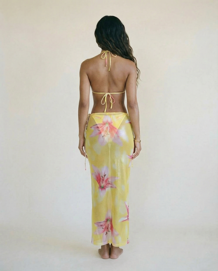 SOLARA FLORAL RING BIKINI SKIRT SET