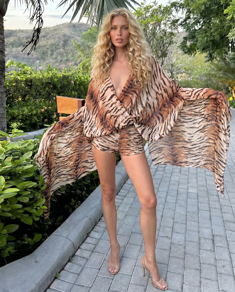 SIENNA TIGER PRINT TOP & SHORT SET