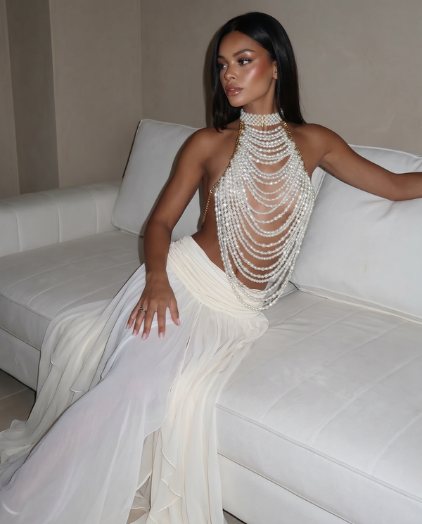 AURELIA PEARL DRAPE BODY CHAIN