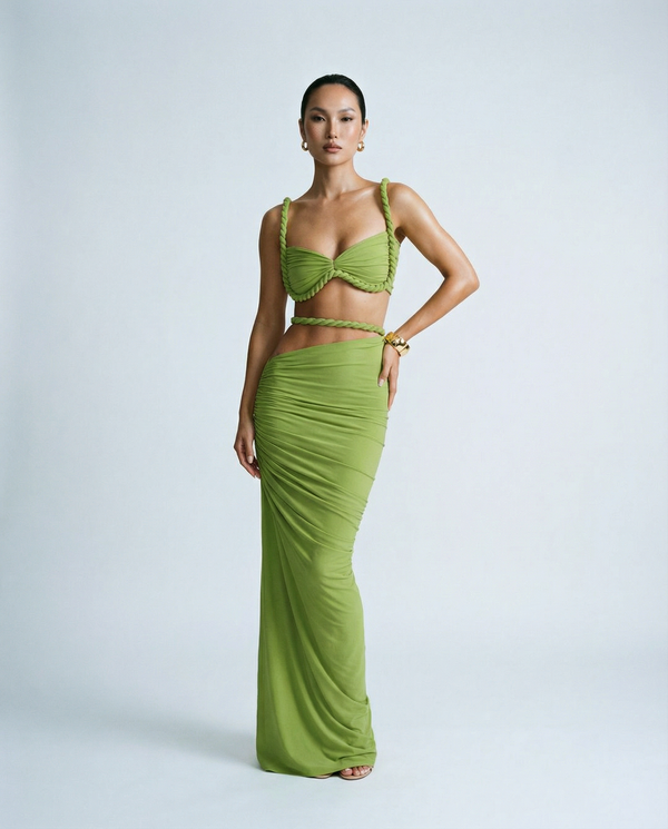 JEN TWO PIECE BRAIDED TOP & SKIRT