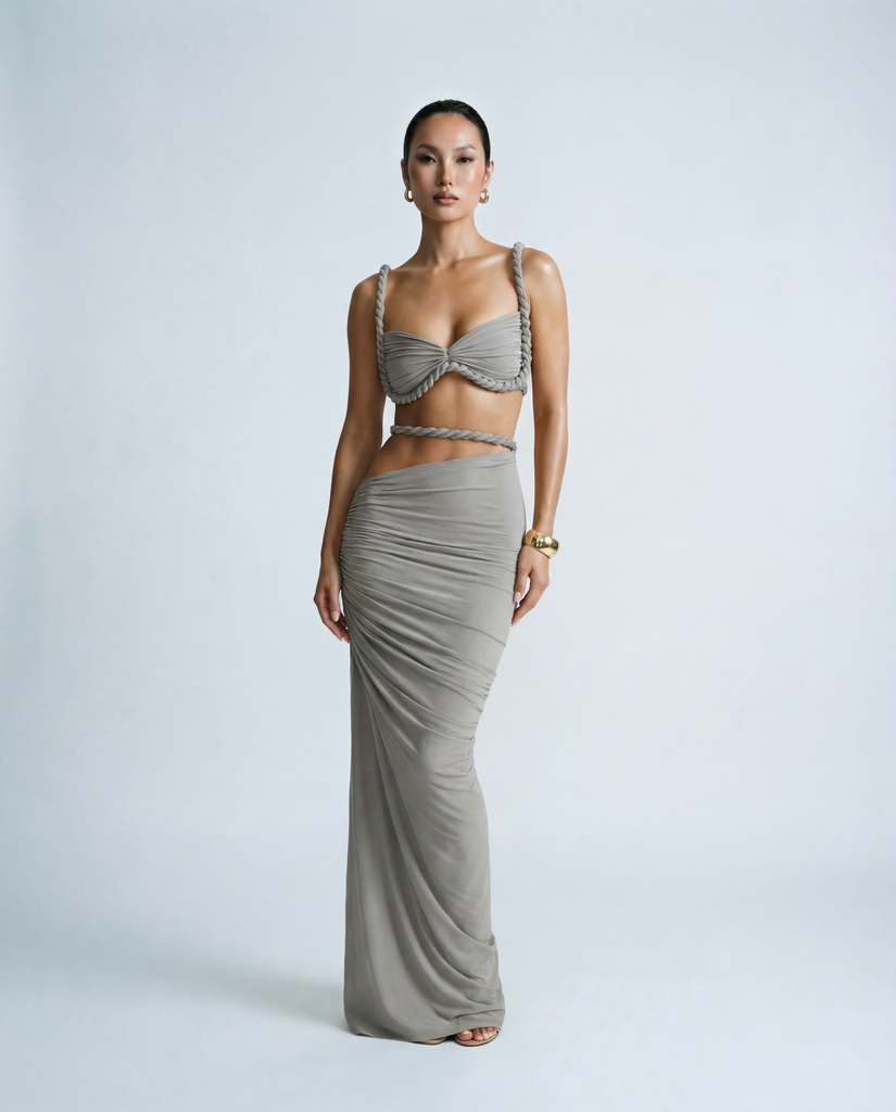 JEN TWO PIECE BRAIDED TOP & SKIRT