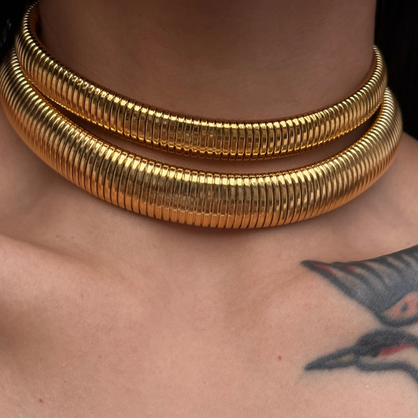 CONNOR 18K GOLD PLATED TITANIUM STEEL CHOKER