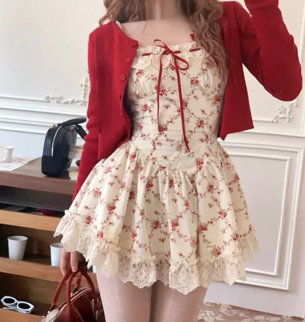 LILITH COQUETTE FLORAL MINI DRESS