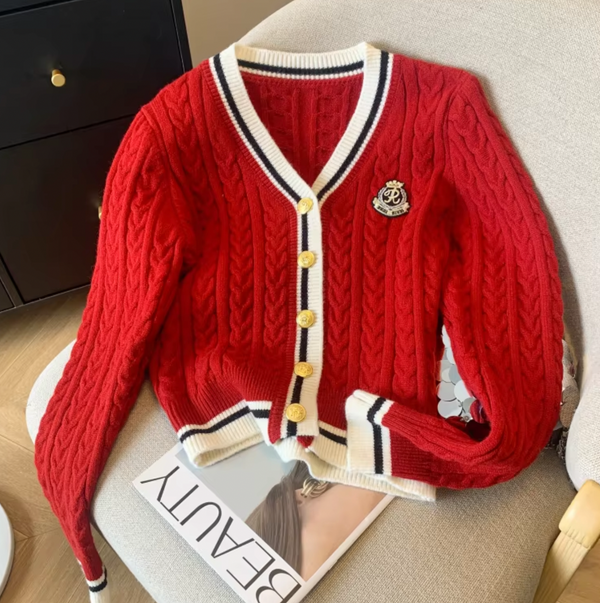 LOLI STRIPED PREPPY SWEATER