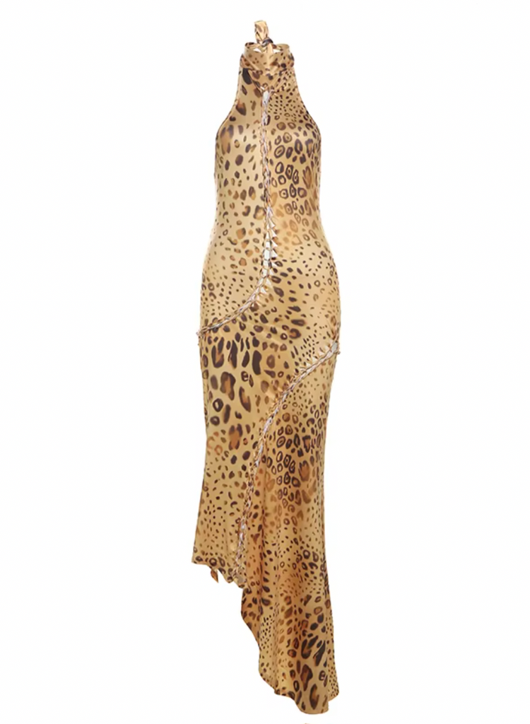 JELENA HALTER LEOPARD Y2K DRESS