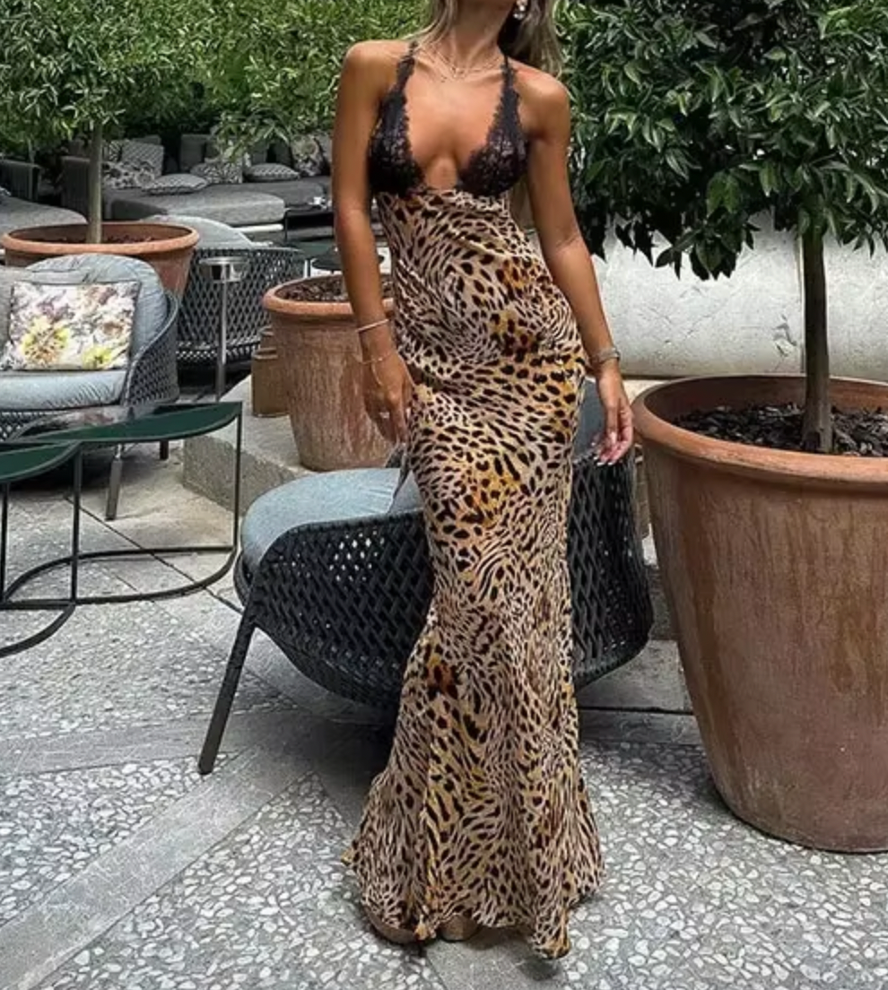 HANNA LACE LEOPARD MAXI DRESS – NEO NOIR NYC