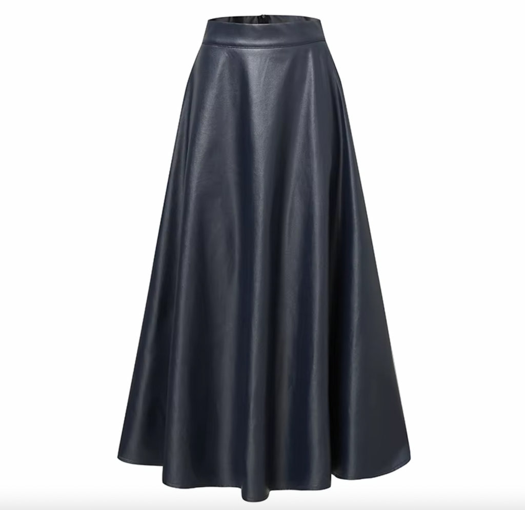 TATI FAUX LEATHER MIDI SKIRT