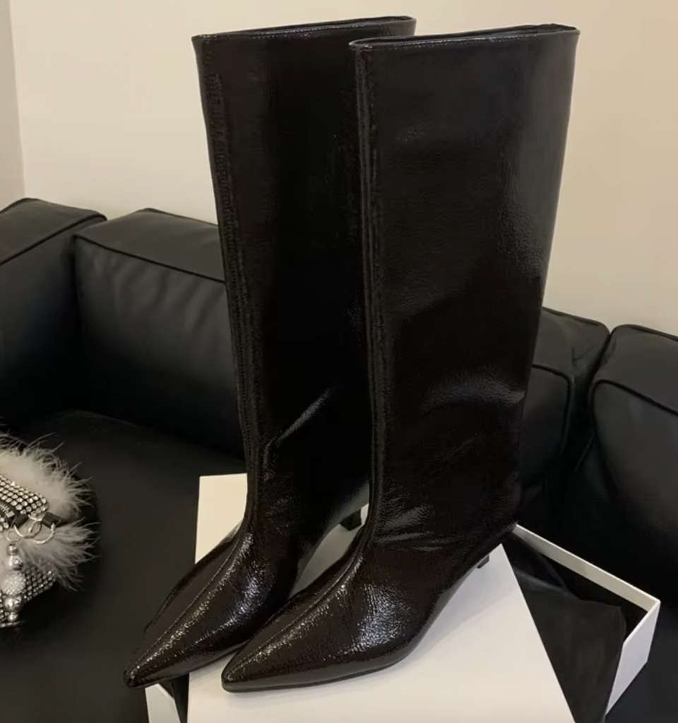 ALICIA VEGAN LEATHER BURGUNDY BOOTS