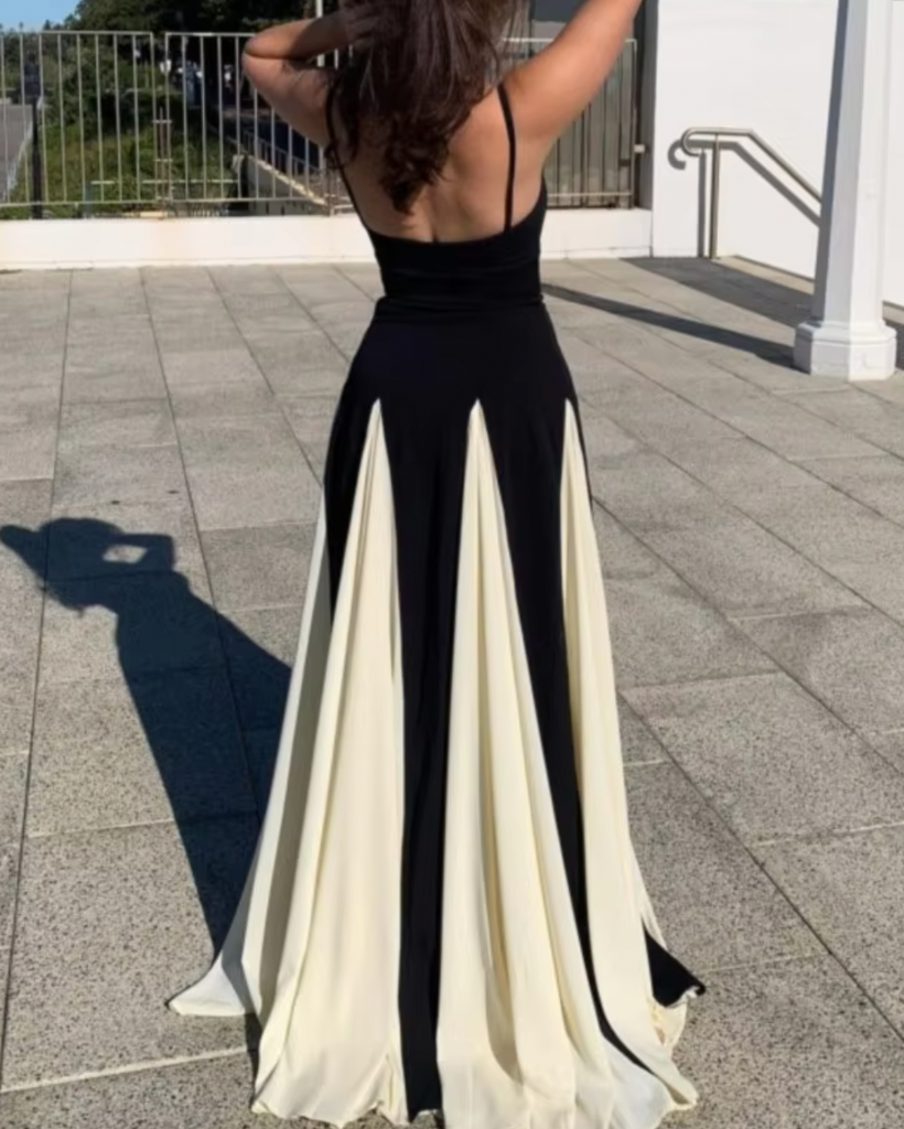 DYNASTY BLACK WHITE GOWN