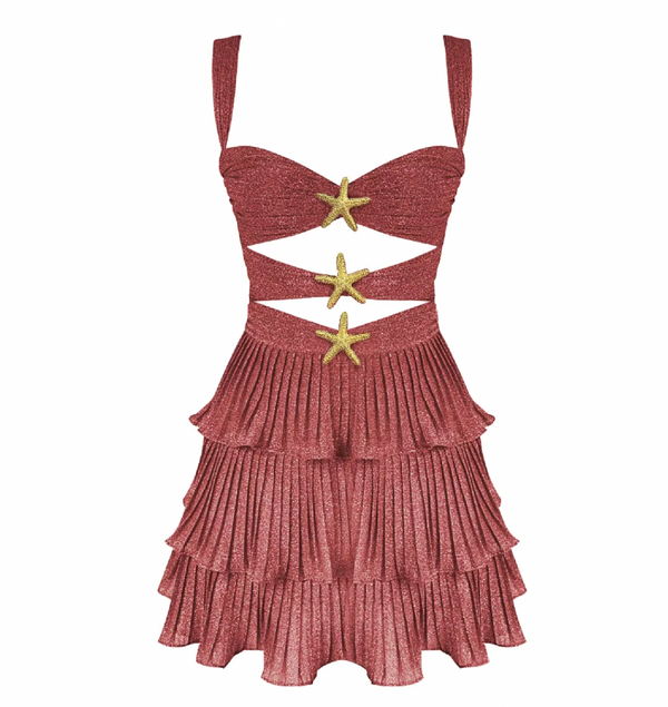 PENNY STARFISH CUTOUT PLEATED DRESS