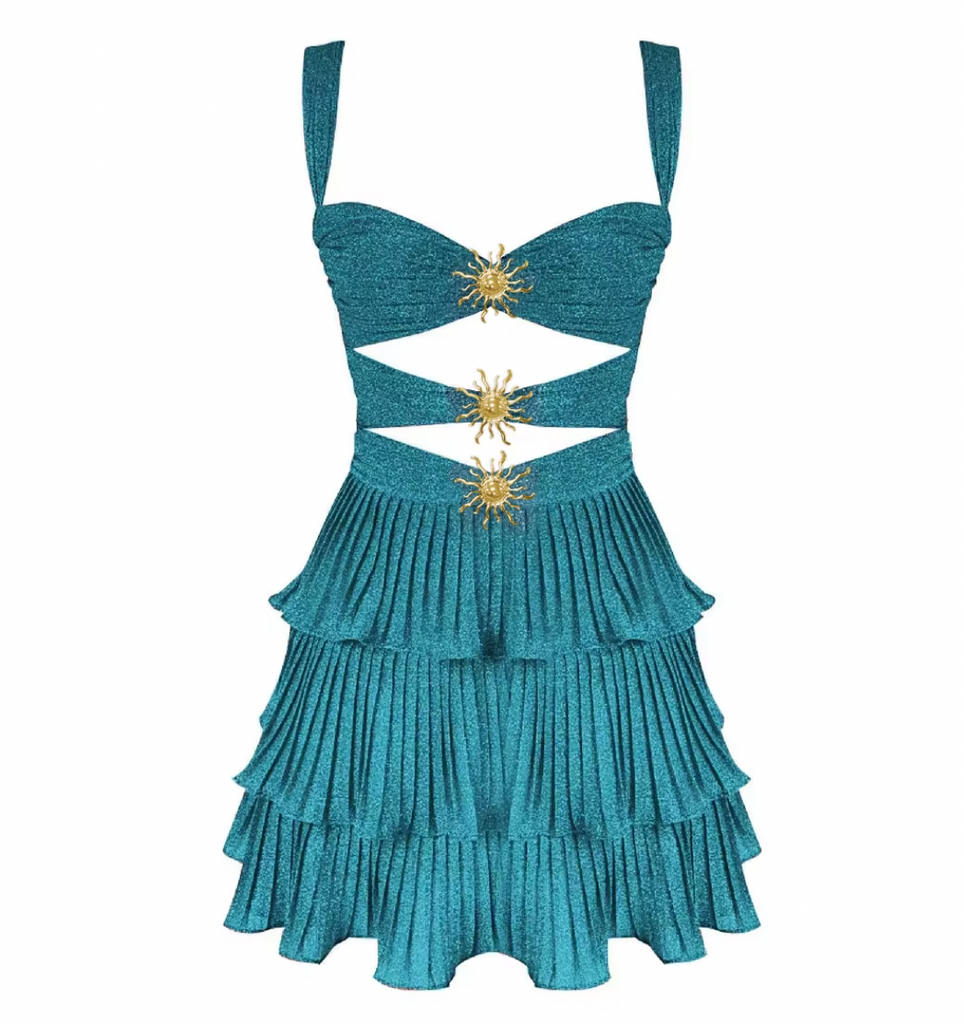 PENNY STARFISH CUTOUT PLEATED DRESS