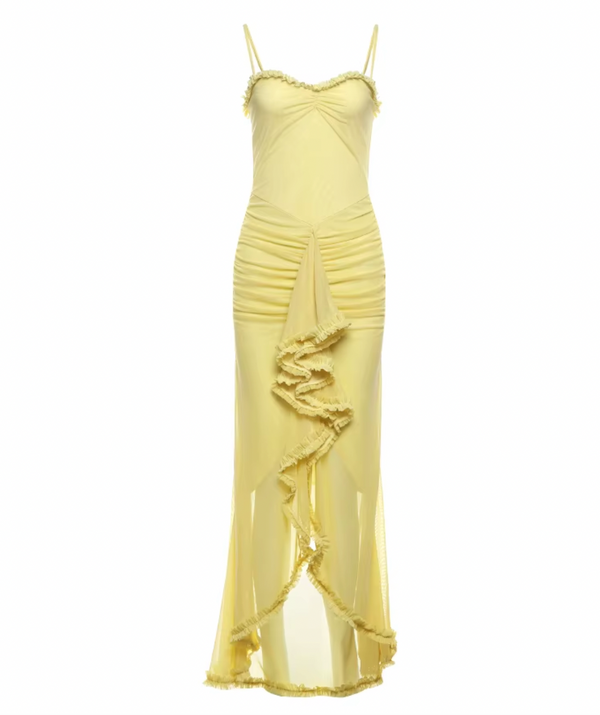 TANYA RUFFLE MAXI YELLOW DRESS