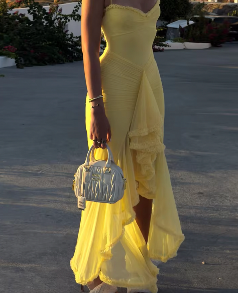 TANYA RUFFLE MAXI YELLOW DRESS