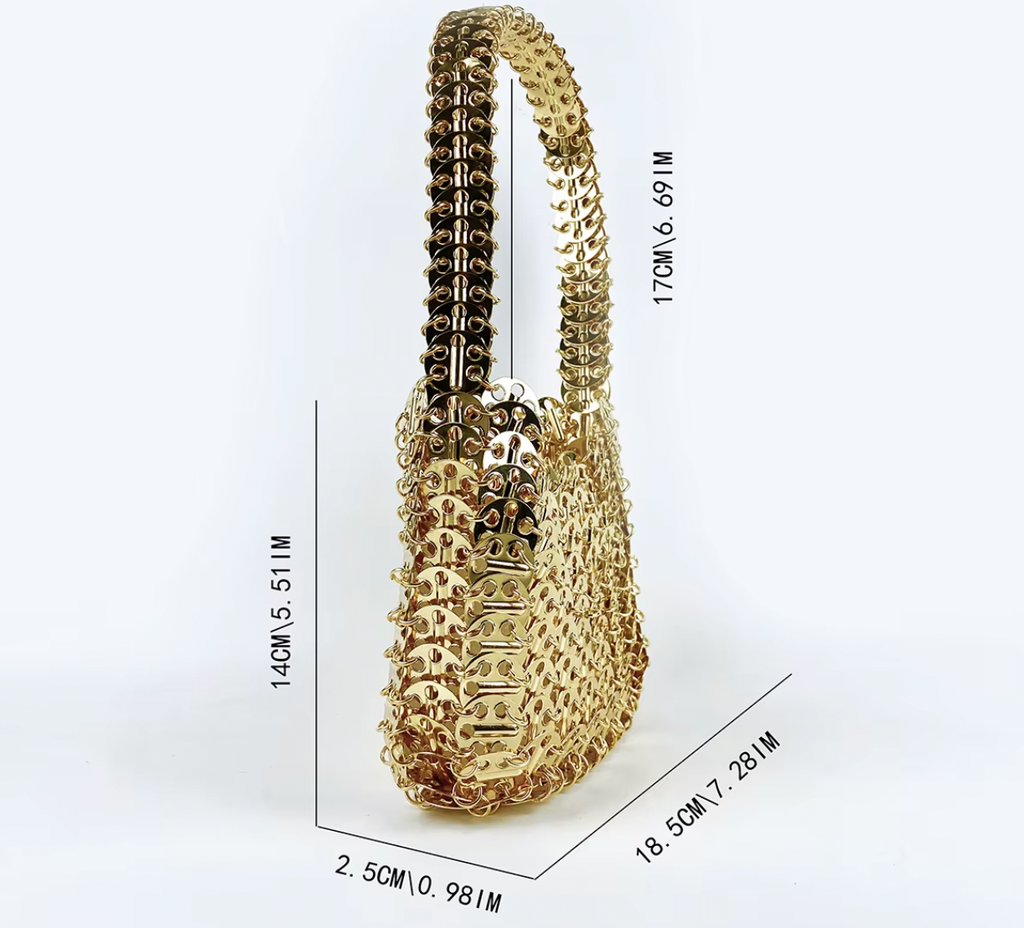 CARRIE GOLD METAL BAG