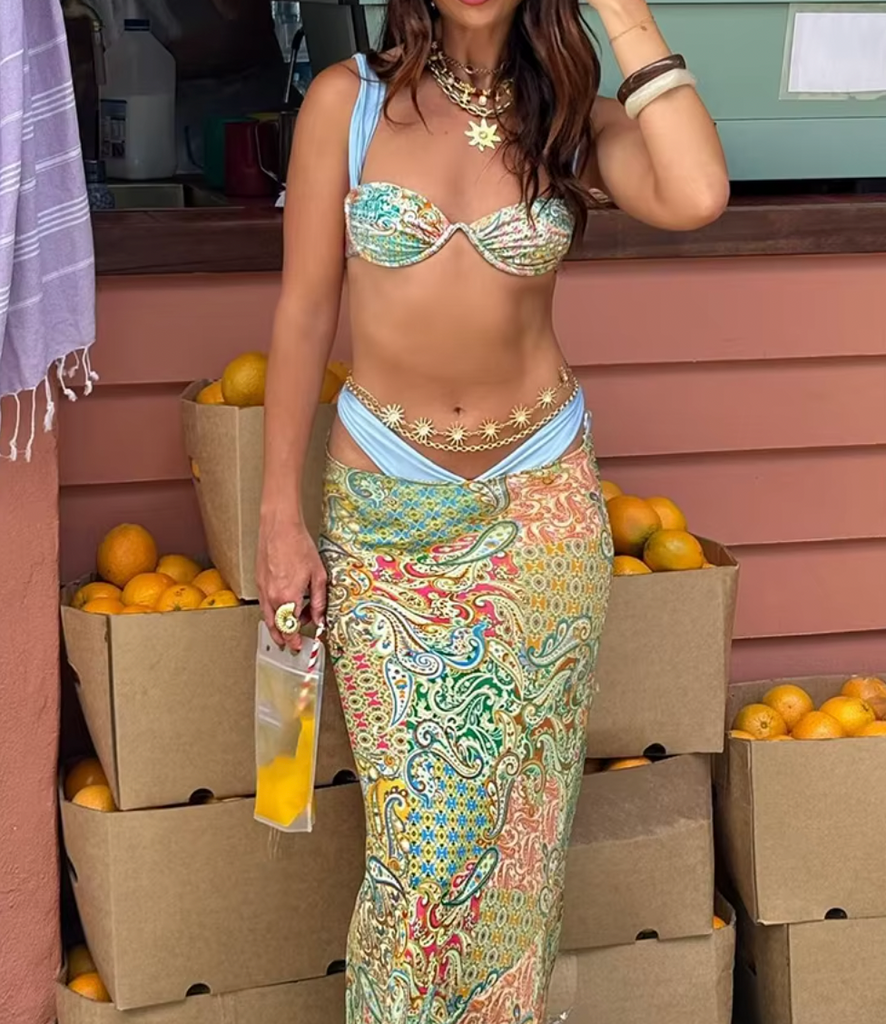 LORA 3 PC VACATION BIKINI SKIRT SET
