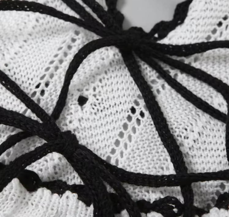 NORA CONTRAST KNIT OPEN BACK DRESS