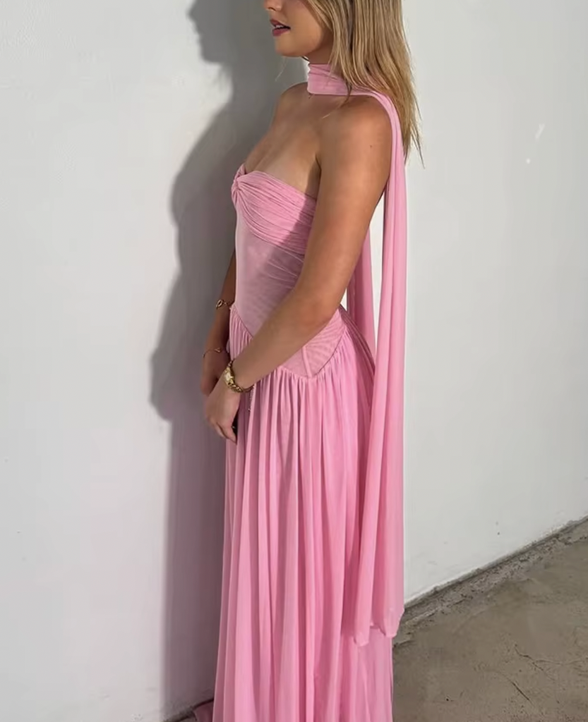 LAYLA STRAPLESS RUCHED DRESS