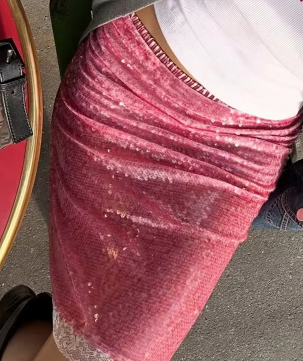 CARRIE PINK SEQUIN SHEER SKIRT