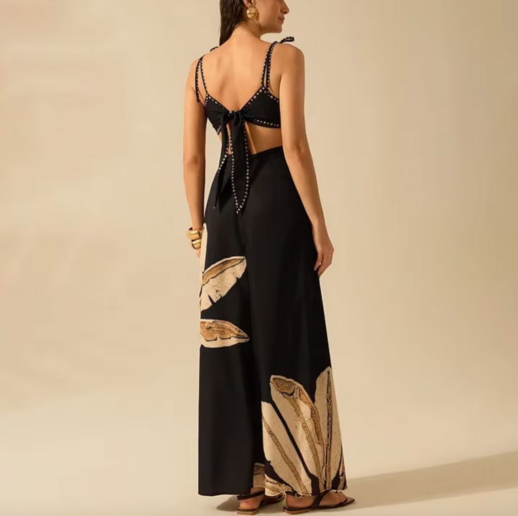 MARIA BLACK MAXI FLORAL DRESS