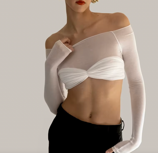 LARA CROPPED LONG SLEEVE TOP