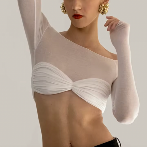 LARA CROPPED LONG SLEEVE TOP