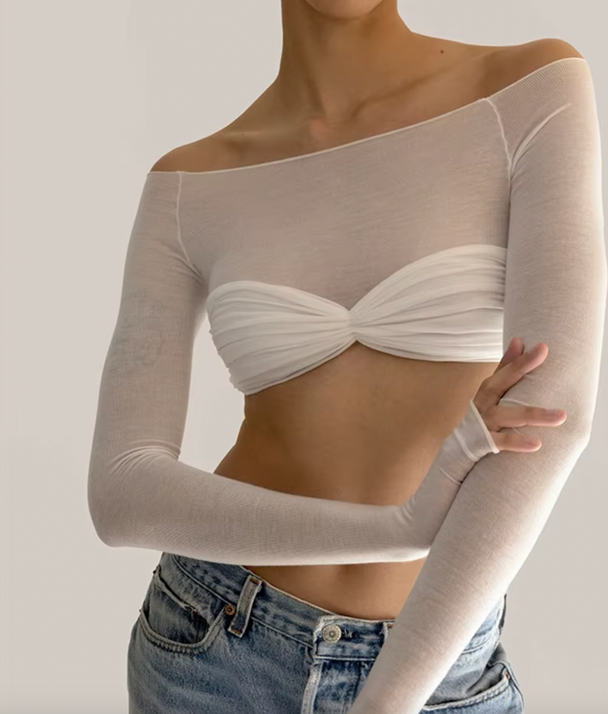 LARA CROPPED LONG SLEEVE TOP