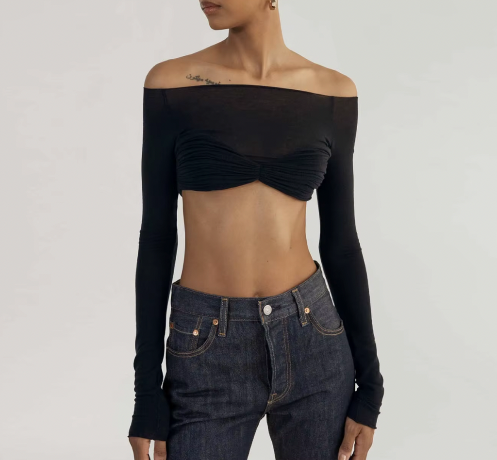 LARA CROPPED LONG SLEEVE TOP