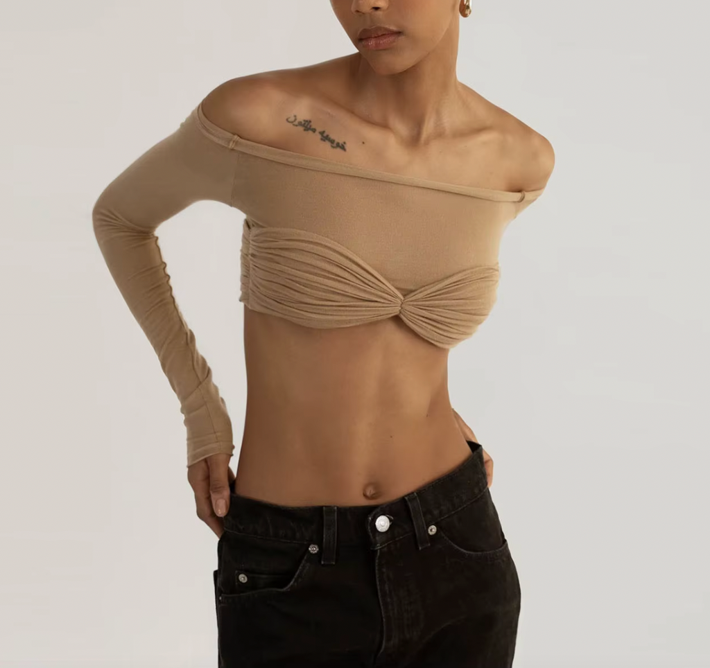 LARA CROPPED LONG SLEEVE TOP