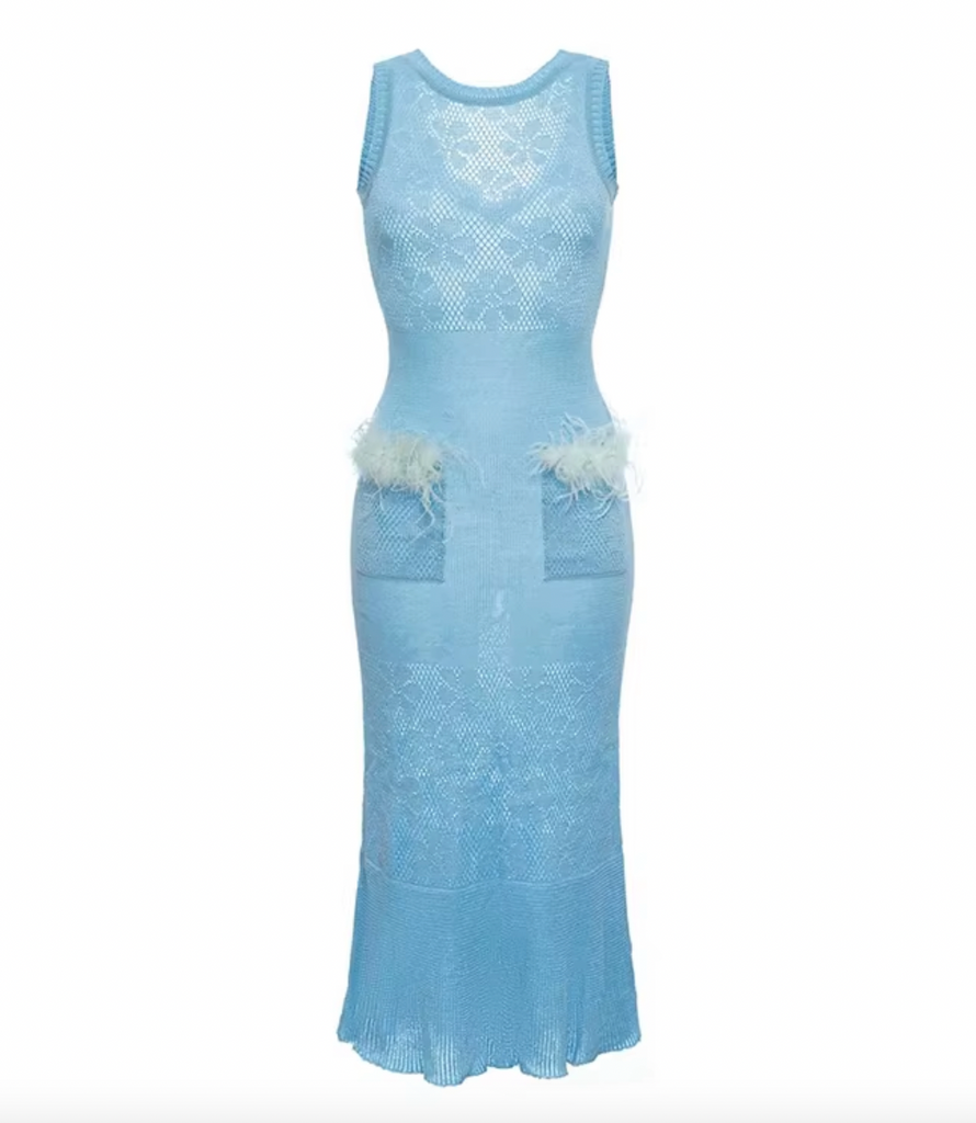 JANINE KNIT DRESS WITH FEATHER DETAIL