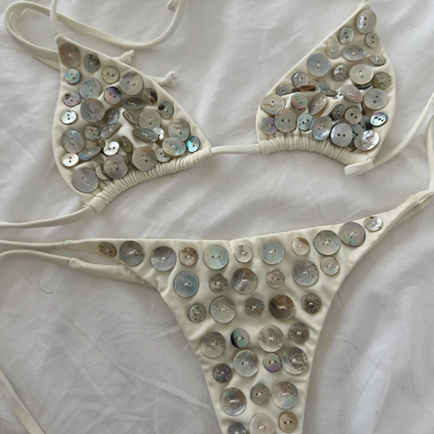 BECCA BUTTON STRING BIKINI SET