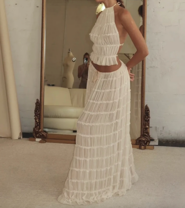 MARIELLE 2 PC HALTER TOP & MAXI SKIRT