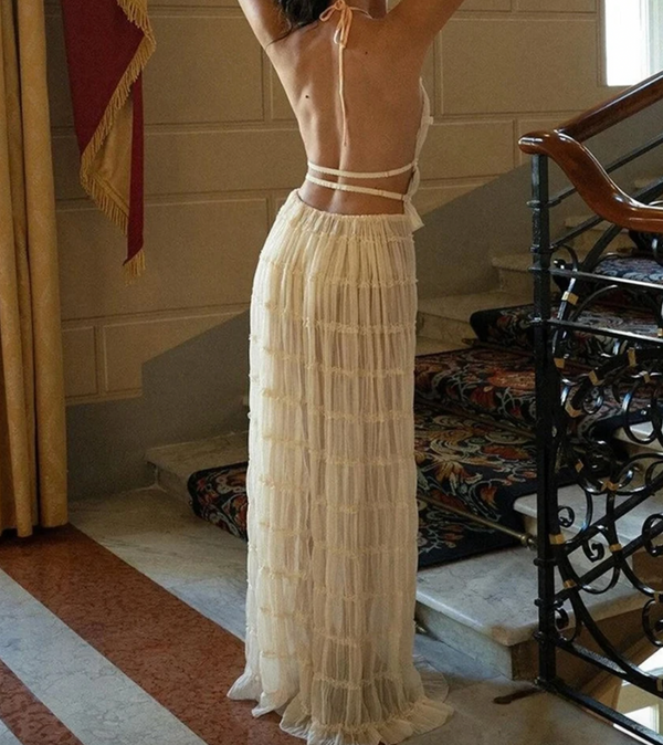MARIELLE 2 PC HALTER TOP & MAXI SKIRT
