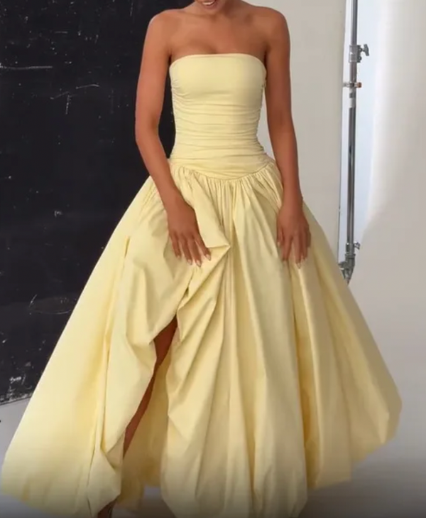 DANIELLA STRAPLESS BUBBLE HEM DRESS