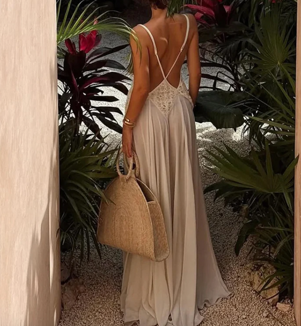 AZURA CHIFFON V NECK MAXI