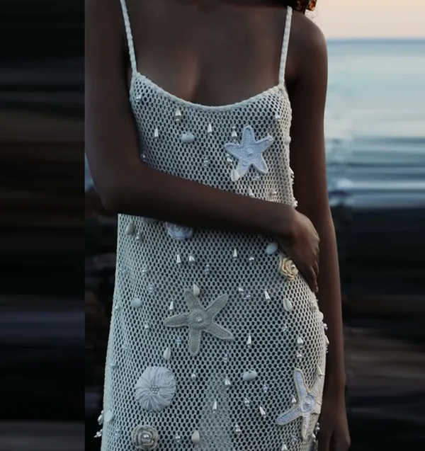 TIAM CROCHET SEASHELL BEACH DRESS