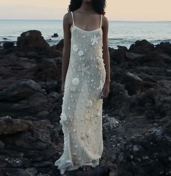 TIAM CROCHET SEASHELL BEACH DRESS
