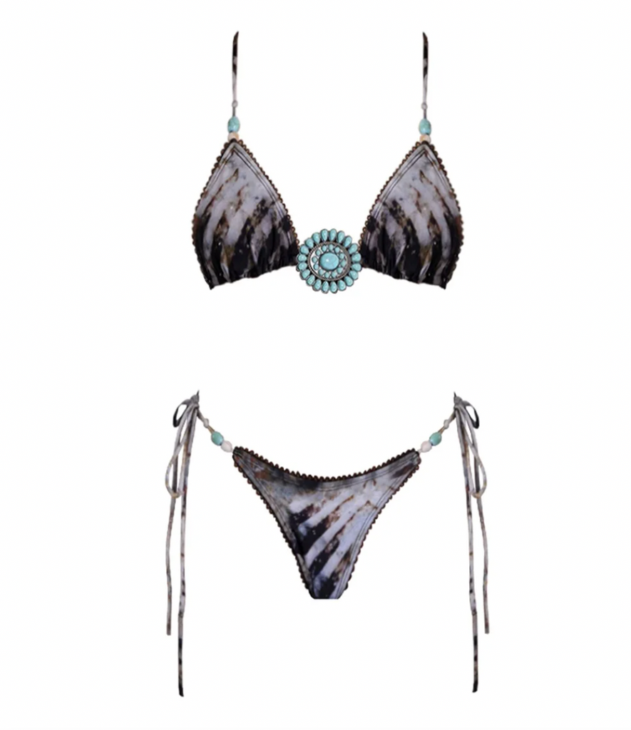 ELLE 3 PC BOHO BIKINI SET WITH SKIRT