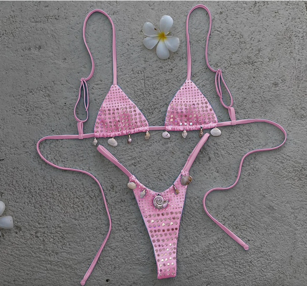 IZZI RHINESTONE SEASHELL BIKINI SET