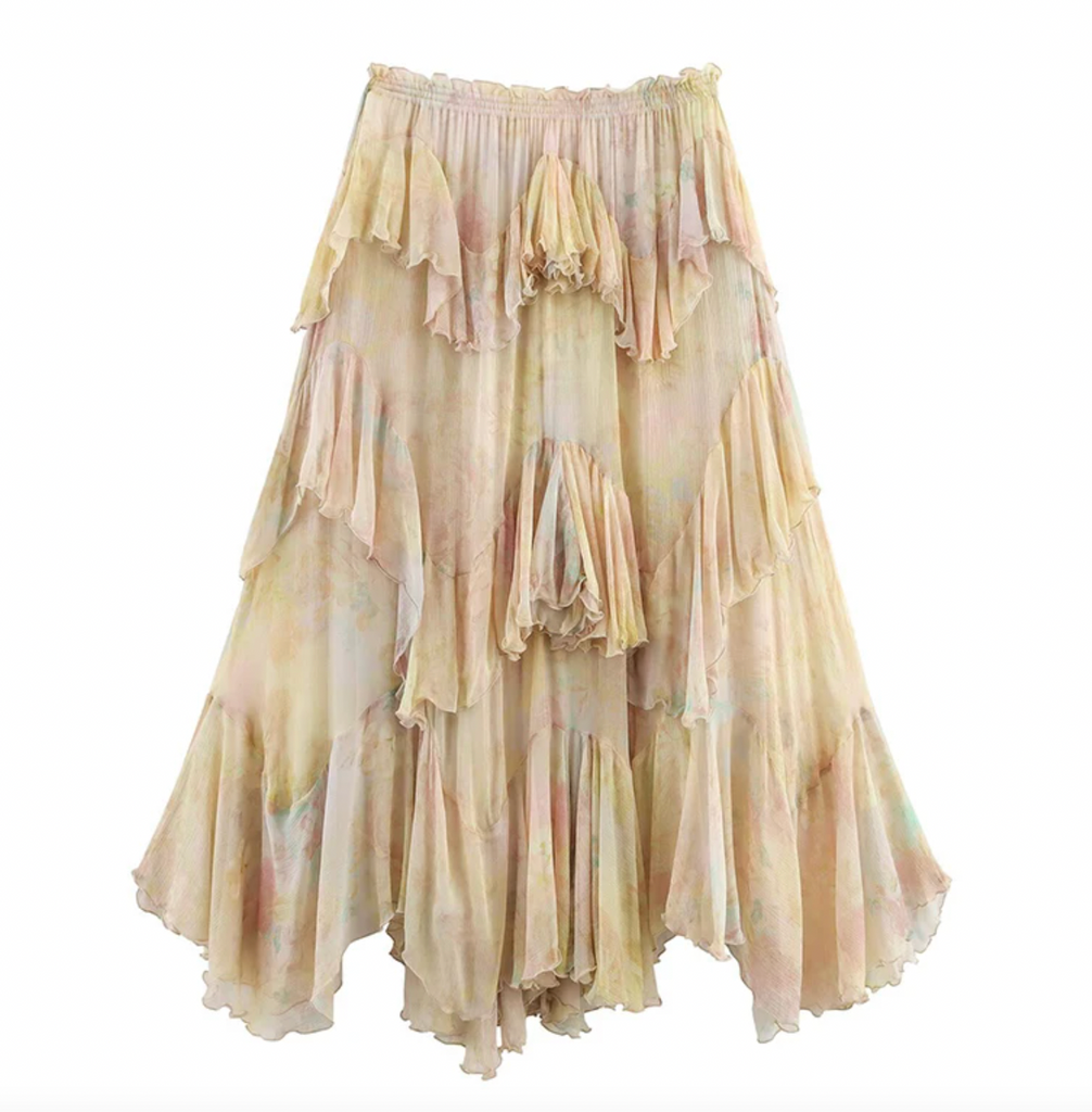 JACKI FLORAL CHIFFON SKIRT