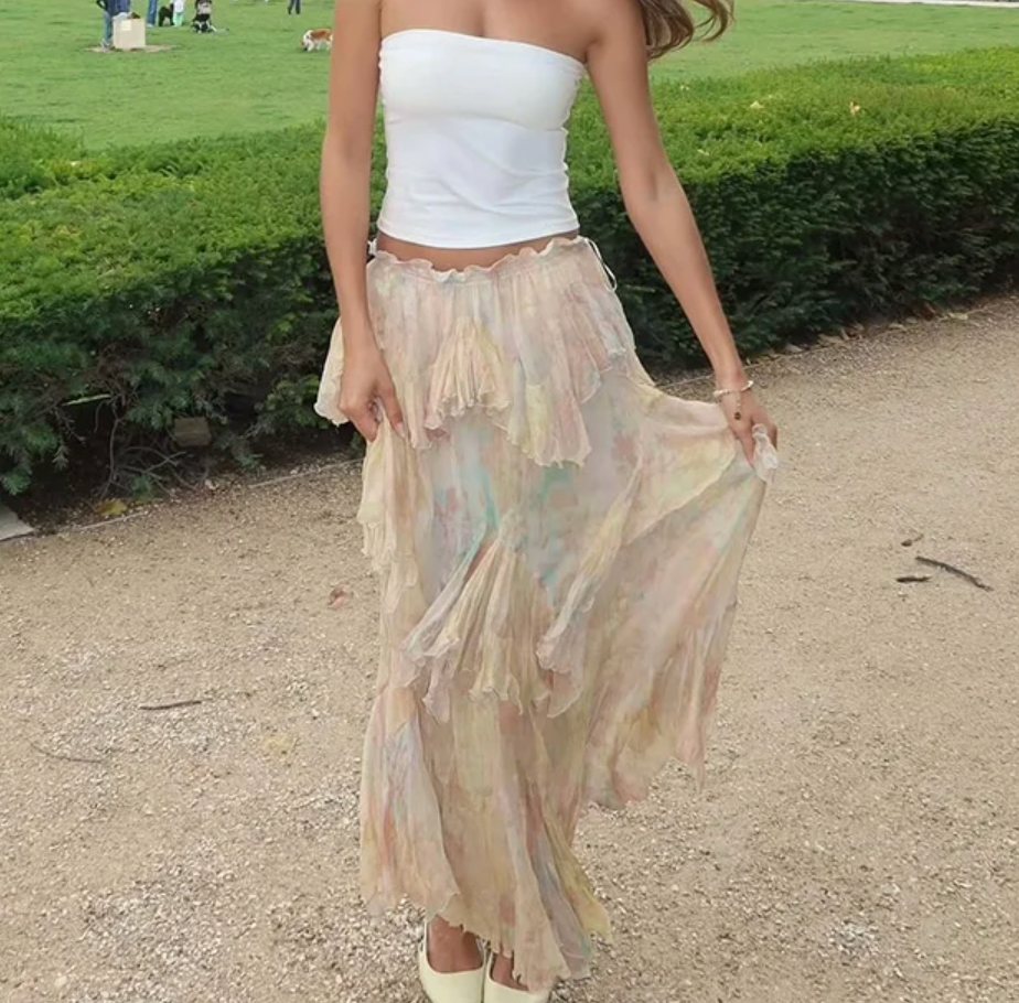 JACKI FLORAL CHIFFON SKIRT