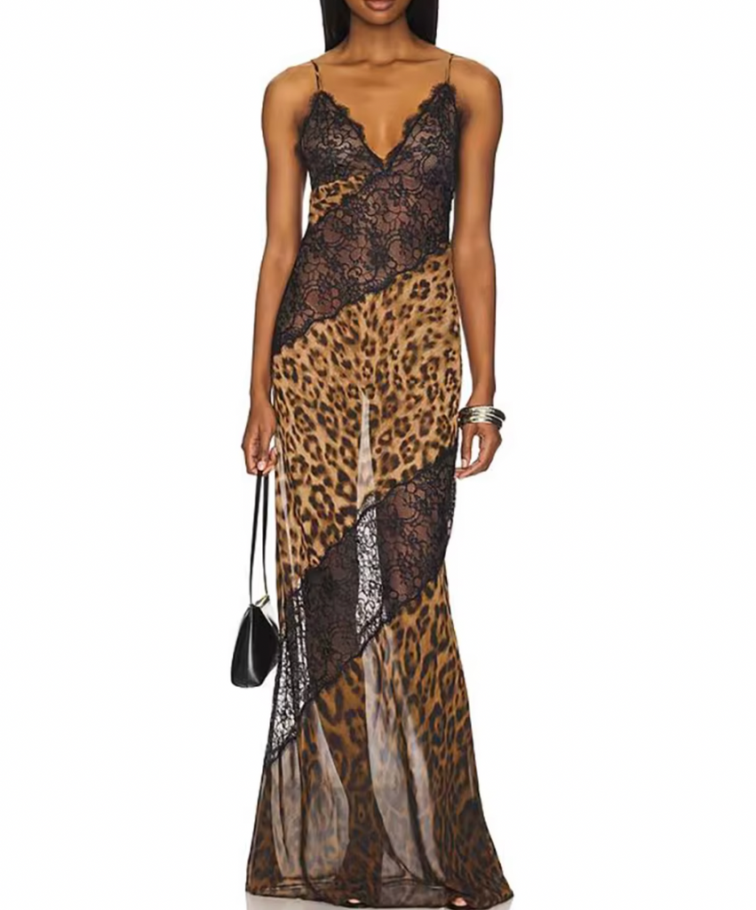 DEB LEOPARD LACE MAXI DRESS