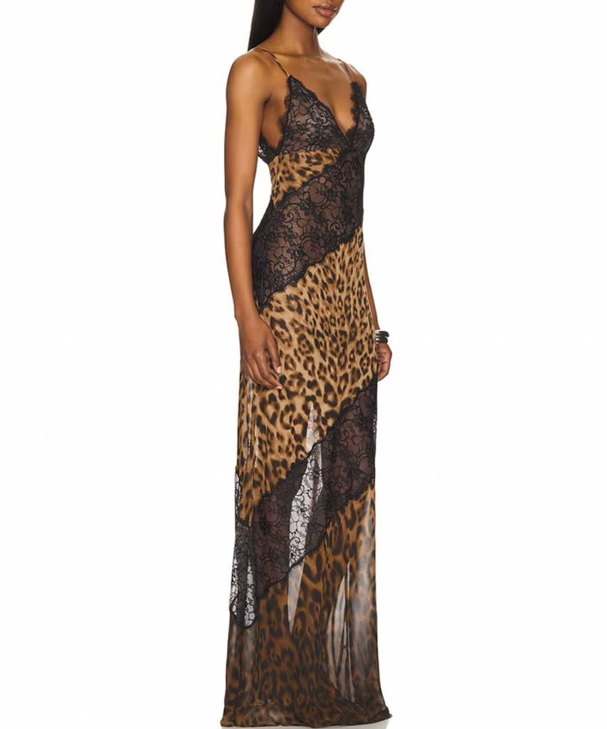 DEB LEOPARD LACE MAXI DRESS