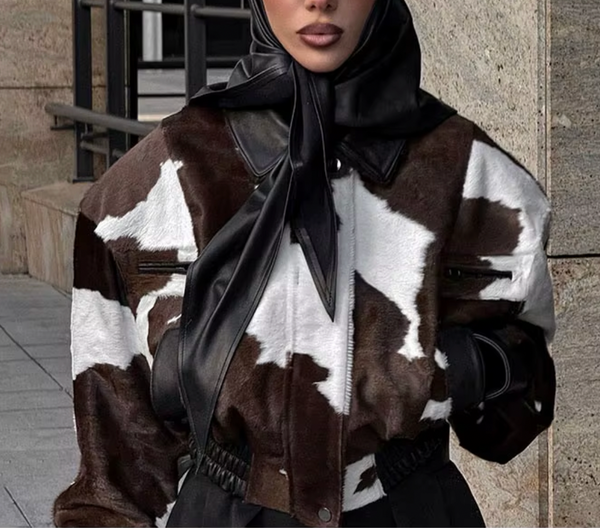 LIA COW PRINT JACKET