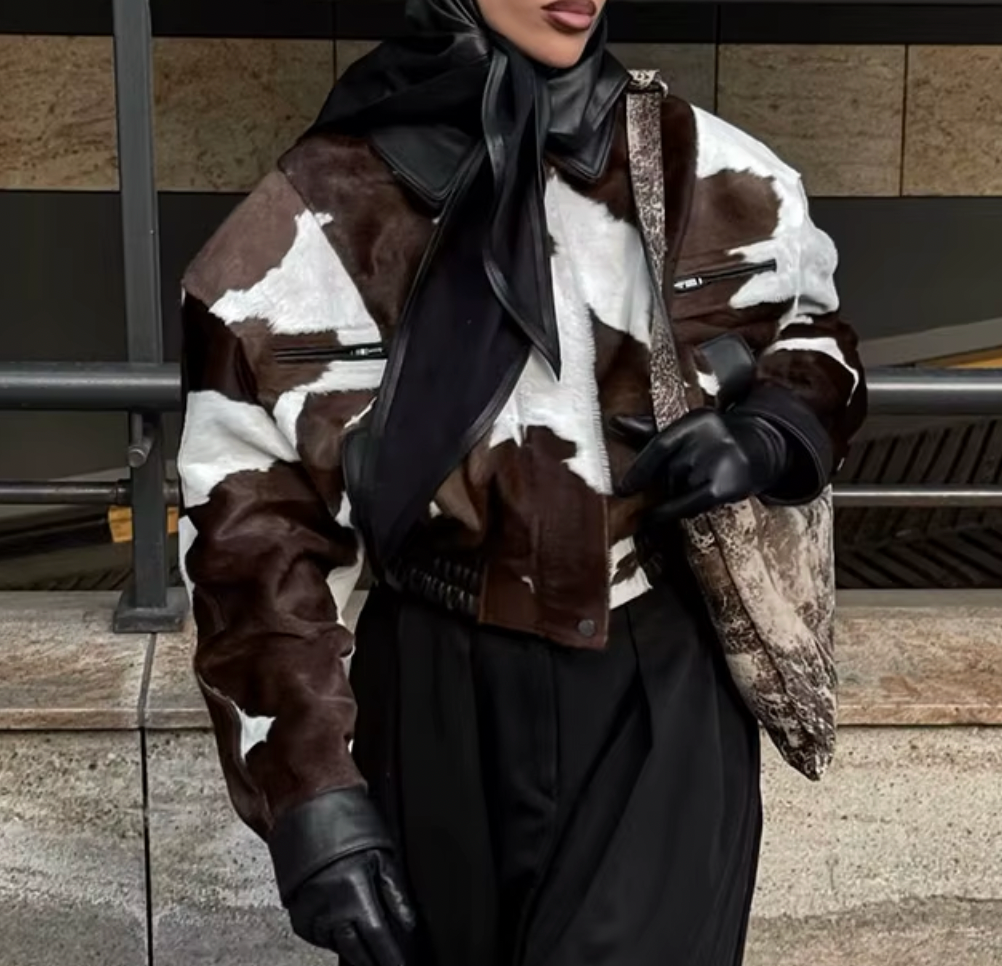 LIA COW PRINT JACKET